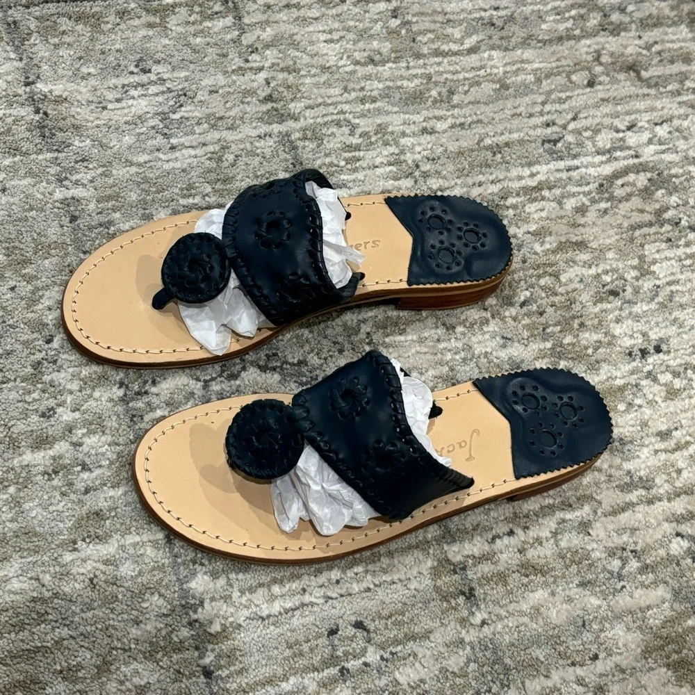 New! Jack Rogers Jack Flat Sandal Midnight Navy Blue Size 7 - Picture 4 of 10